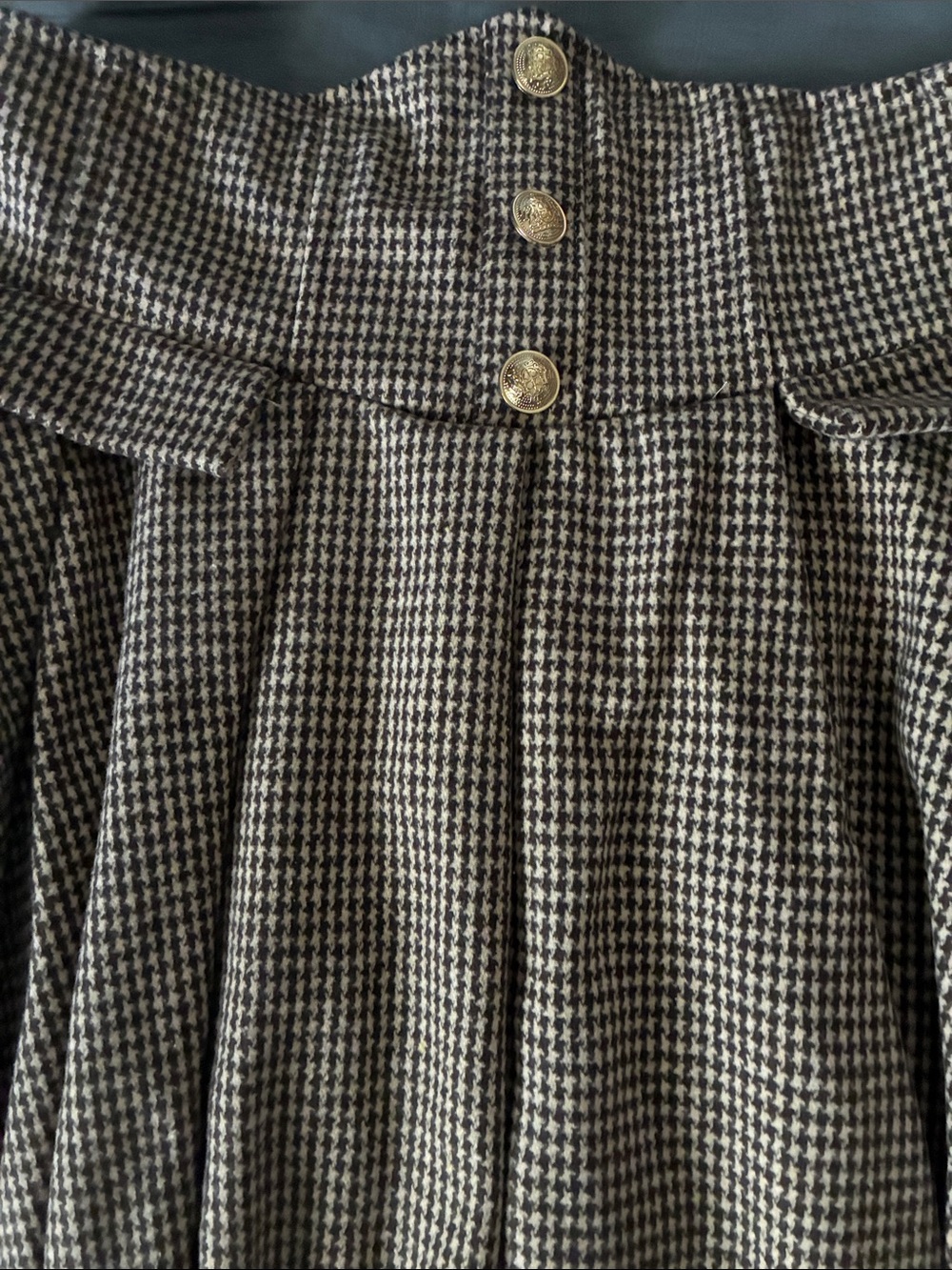 SHEIN Black & White Houndstooth Pleated Skirt
